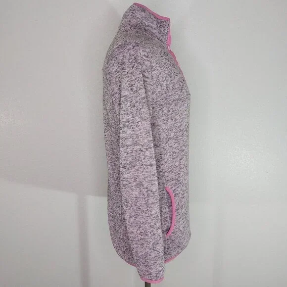 Simply Southern Womens Medium Pullover Pink Heather Fleece Sweatshirt 1/4 Snap - Picture 8 of 13